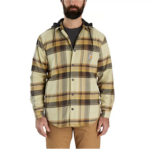 Carhartt Rugged Flex® Relaxed Fit Flannel Fleece Lined Hooded Shirt Jac - 105938
