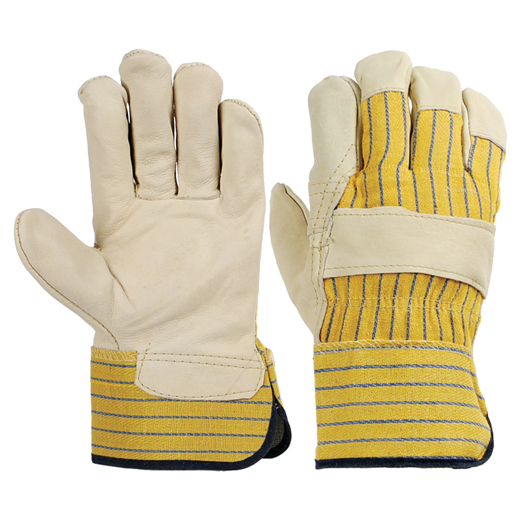 Lumberman Yellow Cuff Leather Work Gloves 1 DOZ
