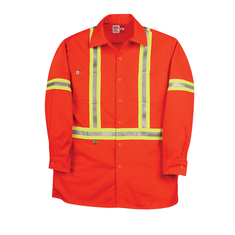 Big Bill Flame Resistant Industrial Work Shirt With Reflective Material - 235US7