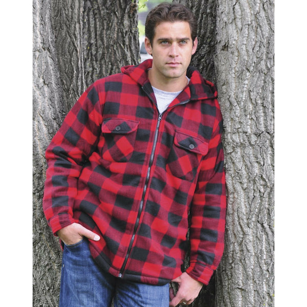 Plaid fleece cheap jacket men's