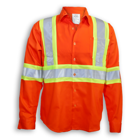 BIG K 100% Cotton Hi-Vis Button-Up Work Shirt BK555