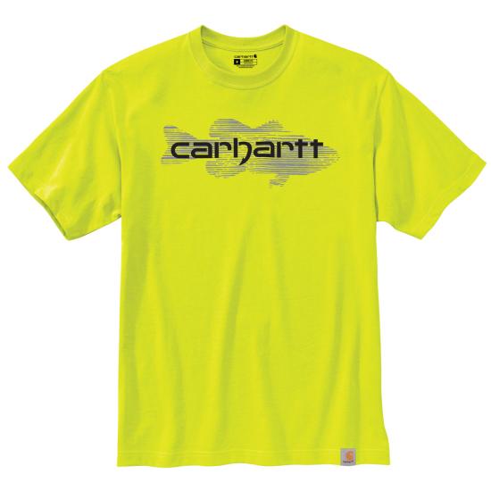 Carhartt Loose Fit Heavyweight Short-Sleeve Fish Graphic T-Shirt - 105717 Bright Lime - BLM / M