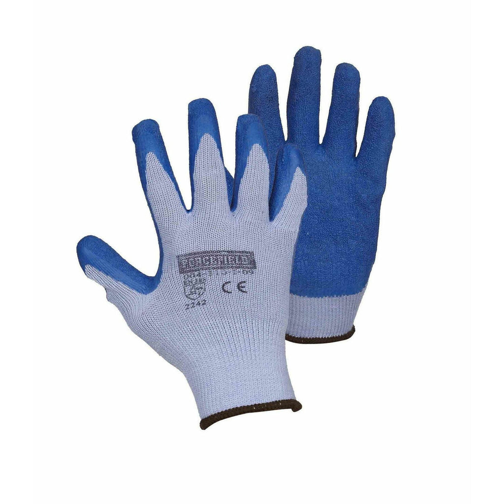 FORCEFIELD Gants de travail en tricot avec paume enduite de latex froissé bleu