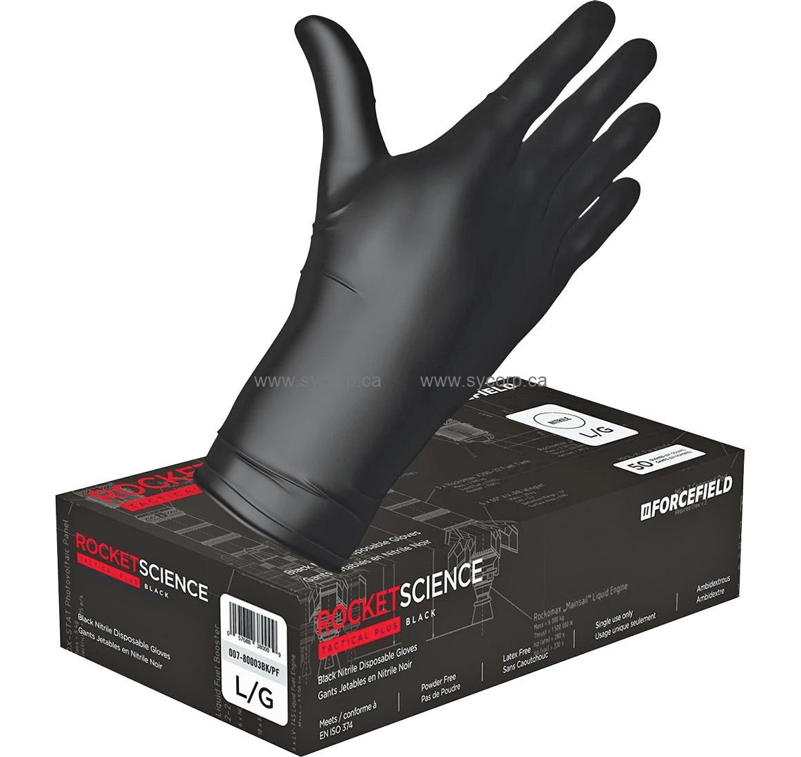 Gants en nitrile noir FORCEFIELD Tactical PRO