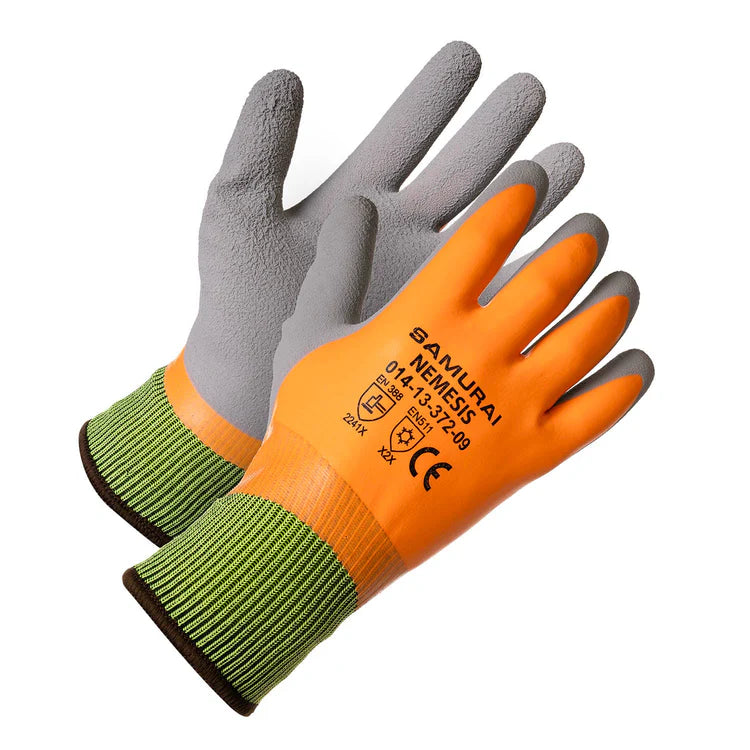 Gants de travail résistants Samurai NEMESIS entièrement enduits de latex, isolés