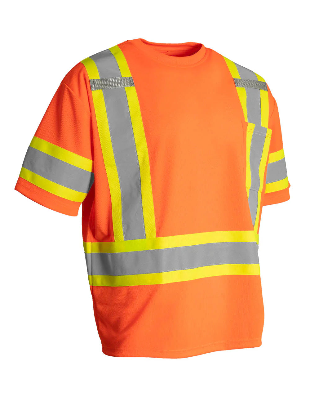 Forcefield Short Sleeve Hi-Vis T-Shirt with Chest Pocket and Arm Band