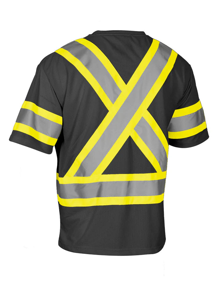 Forcefield Short Sleeve Hi-Vis T-Shirt with Chest Pocket and Arm Band