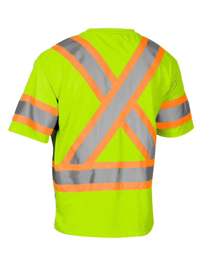 Forcefield Short Sleeve Hi-Vis T-Shirt with Chest Pocket and Arm Band