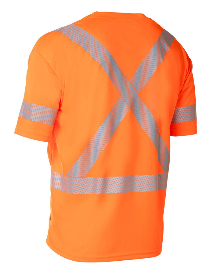 Forcefield Hi-Vis Orange Crew Neck Short Sleeve Ultrasoft Technical Tee 022-SEGSBX