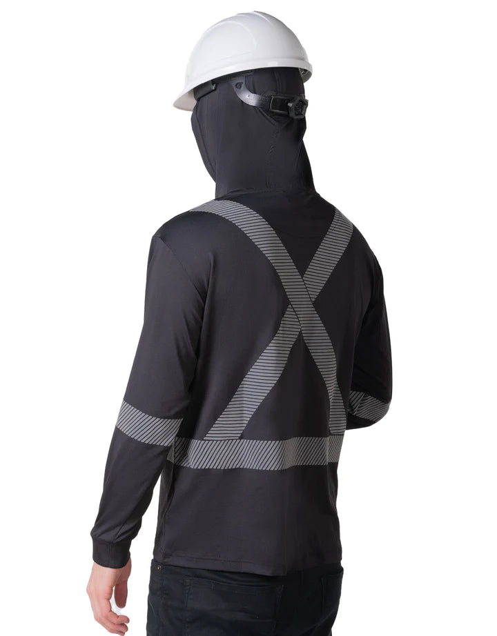 T-shirt technique haute visibilité à manches longues ultra-doux à capuche Forcefield 022-SPXCSA