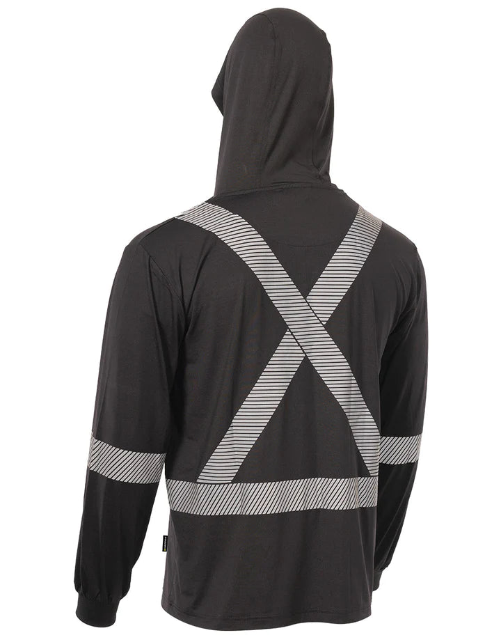 T-shirt technique haute visibilité à manches longues ultra-doux à capuche Forcefield 022-SPXCSA