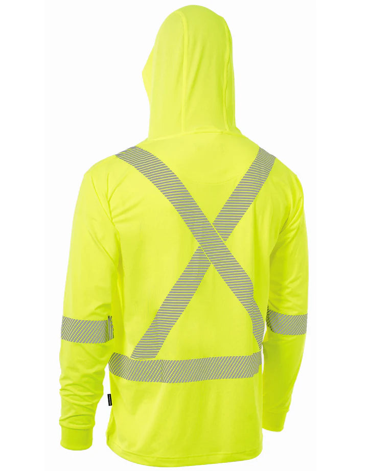 T-shirt technique haute visibilité à manches longues ultra-doux à capuche Forcefield 022-SPXCSA
