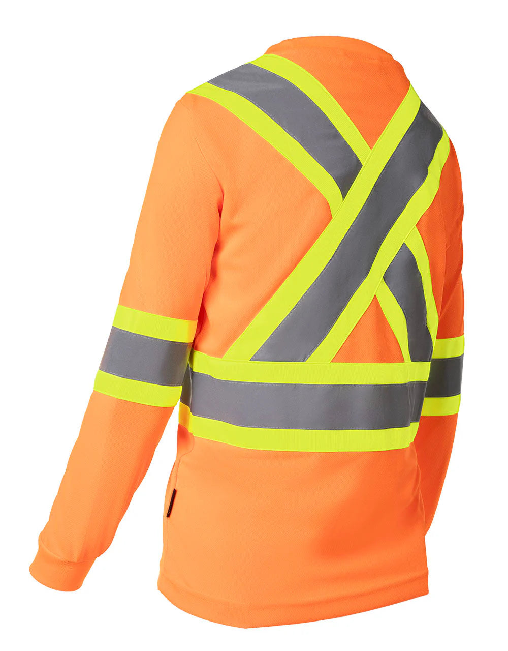 Forcefield Women's Crew Neck Long Sleeve Hi-Vis T-Shirt with Chest Pocket 022-WCBECSALS