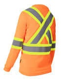 Forcefield Women's Crew Neck Long Sleeve Hi-Vis T-Shirt with Chest Pocket 022-WCBECSALS