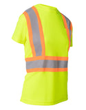 Forcefield Women's Hi-Vis Crew Neck S/Sleeve T-Shirt w/ Chest Pocket 022-WCBECSA