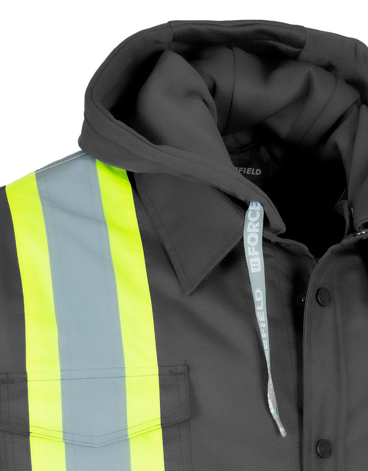 Forcefield Hi-Vis Shacket With Detachable Hood 024-EP34
