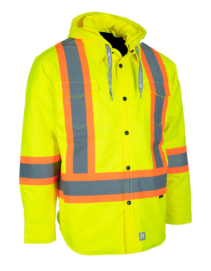 Forcefield Hi-Vis Shacket With Detachable Hood 024-EP34