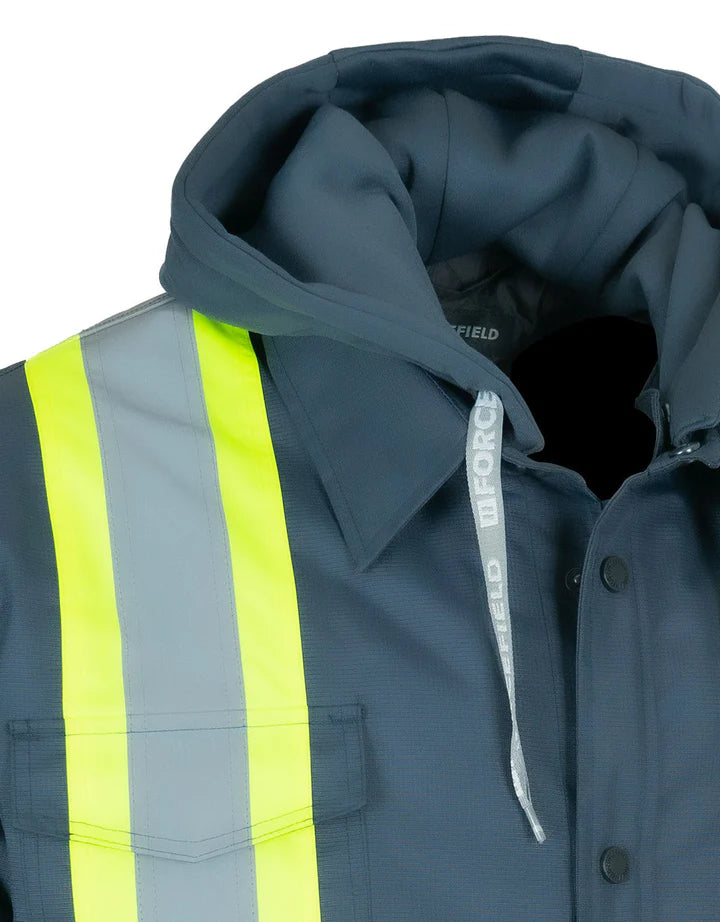Forcefield Hi-Vis Shacket With Detachable Hood 024-EP34