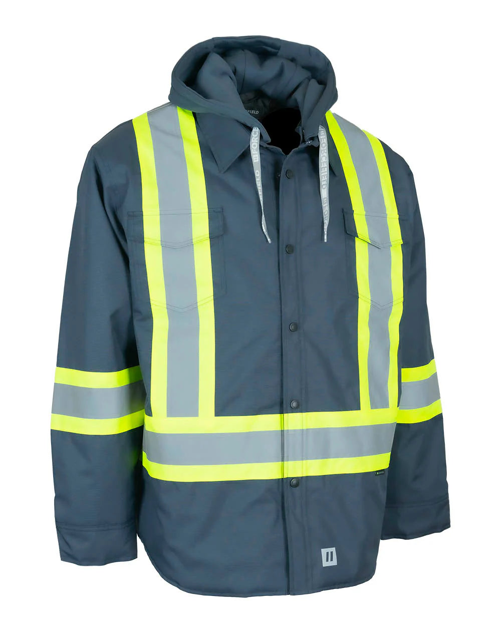Forcefield Hi-Vis Shacket With Detachable Hood 024-EP34