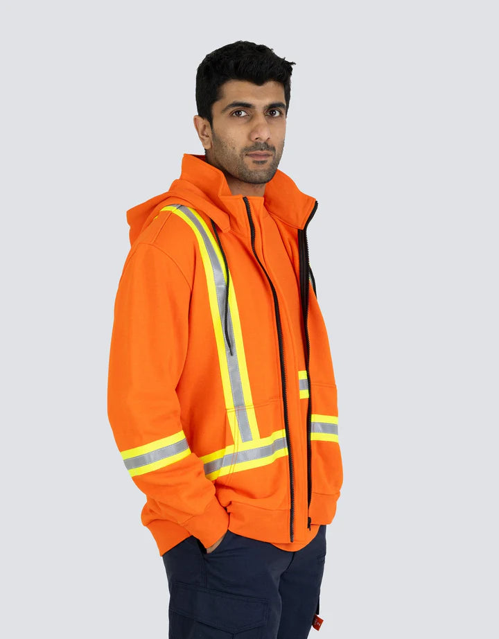 Forcefield Inherent FR Hi-Vis Fleece Hoodie with Detachable Hood