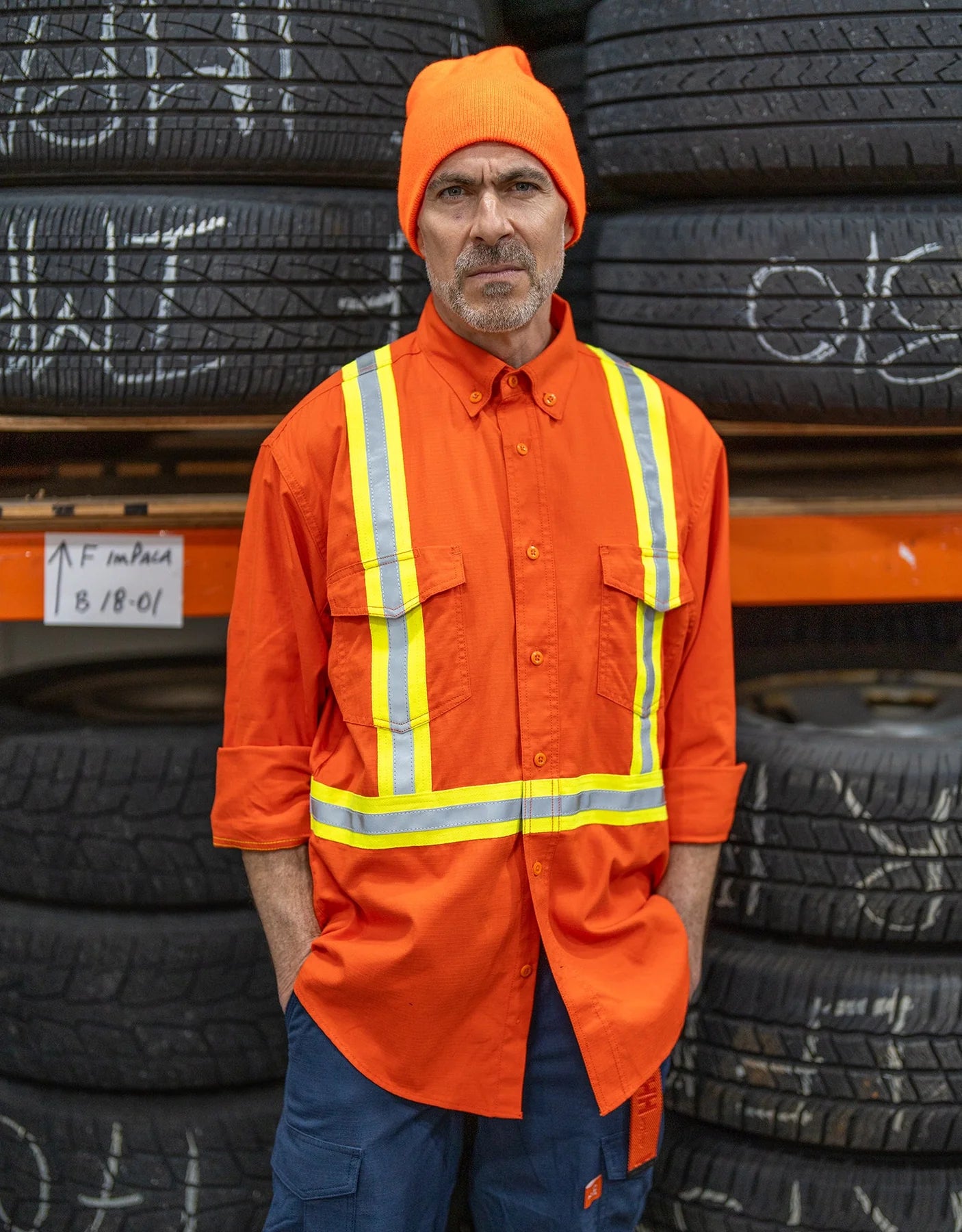 Forcefield Inherent FR Long Sleeve Hi-Vis Button Down Shirt