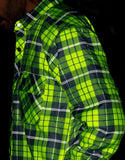 FORCEFIELD Hi-Vis Plaid Quilted Flannel Shirt Jacket with Reflective Striping 024-LC53QF-HVRS
