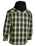 FORCEFIELD Ombre Plaid Hooded Quilt-lined Shirt Jacket