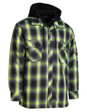 FORCEFIELD Ombre Plaid Hooded Quilt-lined Shirt Jacket