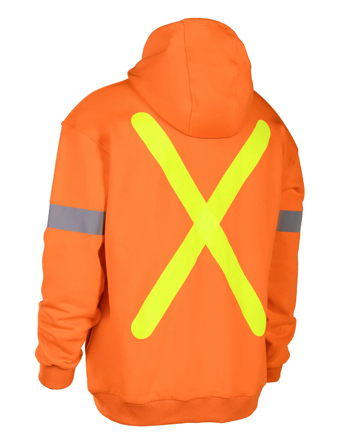 Forcefield Retro Hi-Vis Cotton Hoodie with Reflective Arm Striping