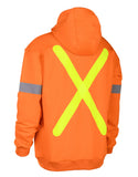 Forcefield Retro HI-Vis Cotton Hoodie With Reflective Arm Striping
