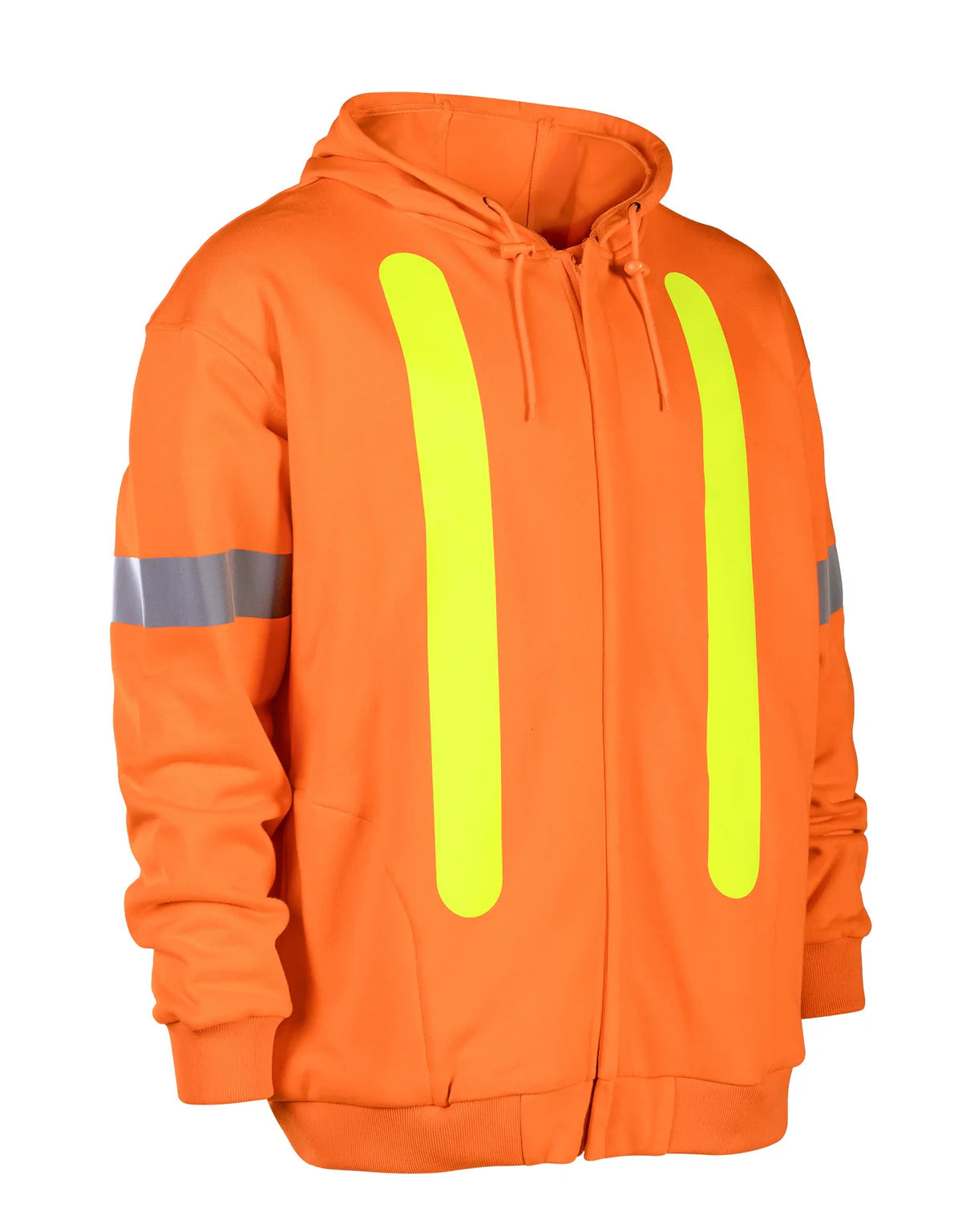 Forcefield Retro Hi-Vis Cotton Hoodie with Reflective Arm Striping