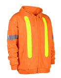 Forcefield Retro HI-Vis Cotton Hoodie With Reflective Arm Striping