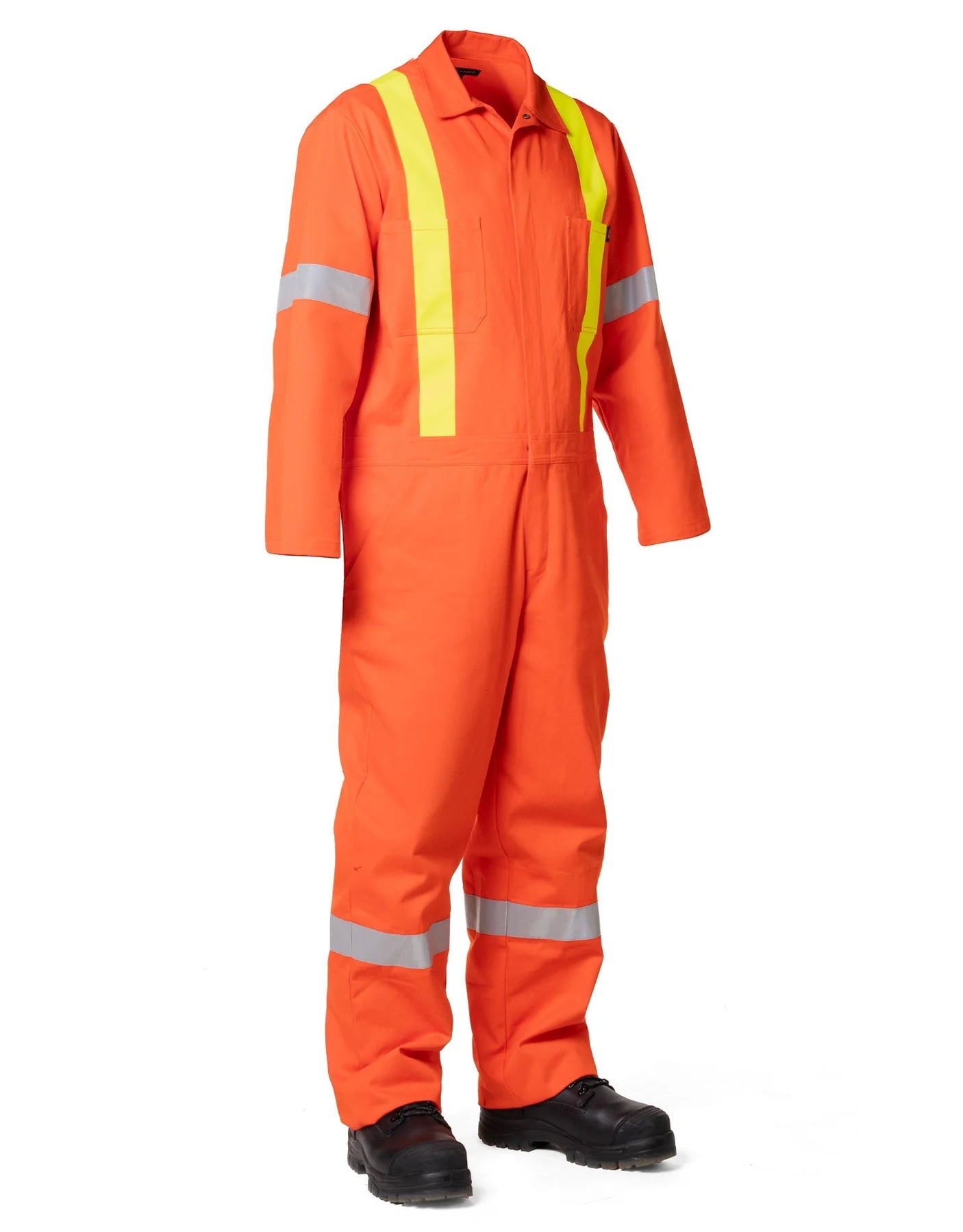 Salopette en coton non doublée haute visibilité Forcefield avec bandes rétro-réfléchissantes