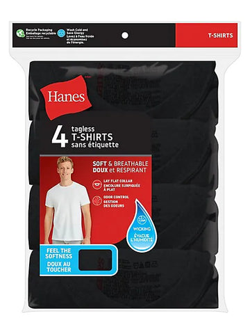 HANES Tagless Crew Short Sleeve T-Shirt 4 ValuePack