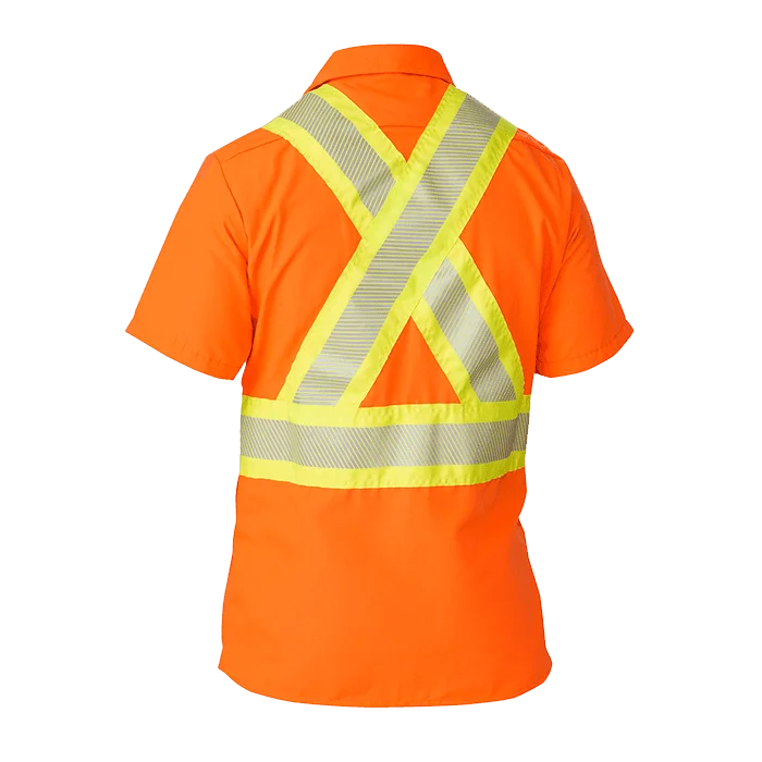 Big Bill Unisex Hi-Vis S/S Ripstop Work Shirt with dual Chest Pocket 143HVP