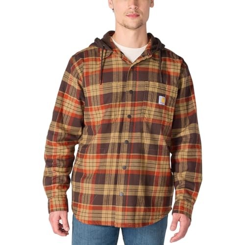 Carhartt Rugged Flex™ Relaxed Fit Flannel Fleece Lined Hooded Shirt Jac - 107011