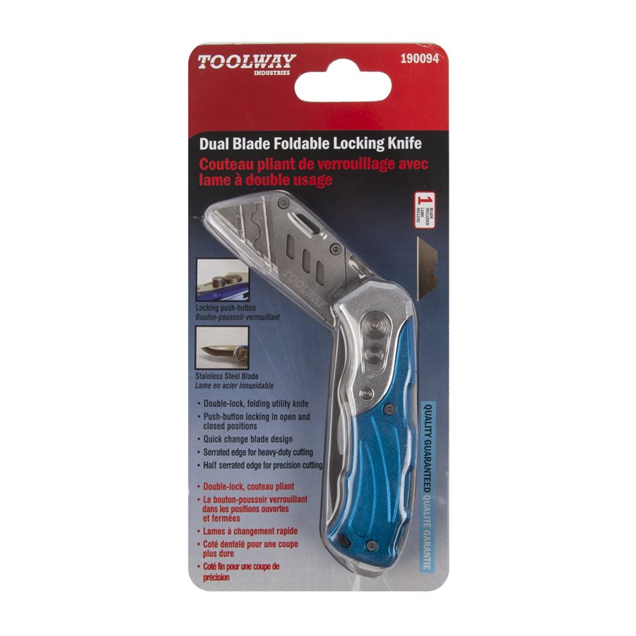 TOOLWAY Folding Locking Knife with Drywall Saw 190095