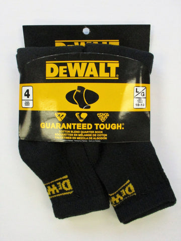 DeWalt Men's Cotton Blend QuarterSocks 4 Pack