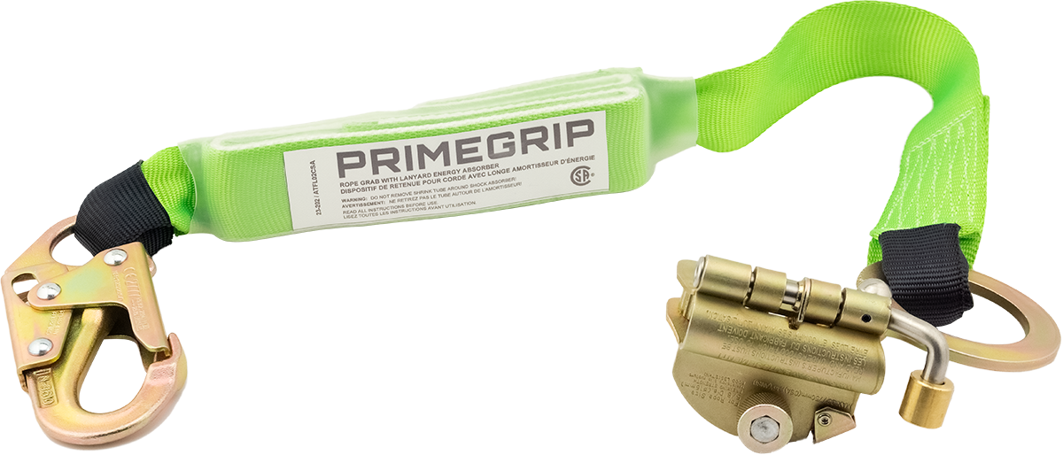 PRIMEGRIP Rope Grab with 2' Energy Absorber Lanyard 23-202