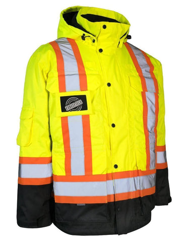 Forcefield 3-in-1 Hi-Vis Winter Parka with a Removable Black Nylon Puff Jacket 024-EN788