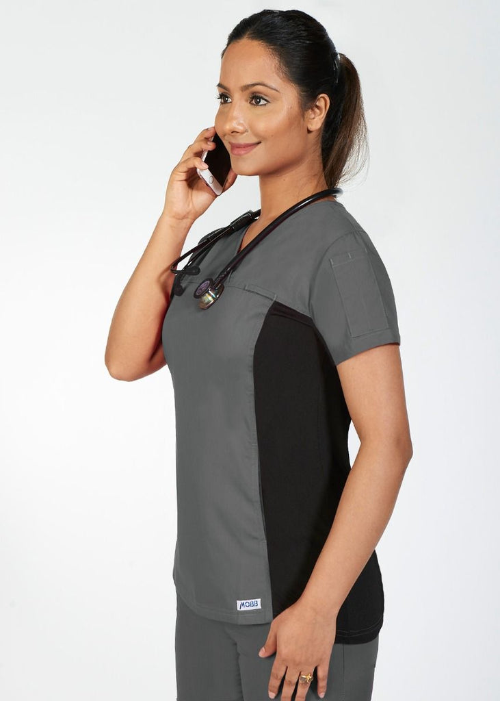 Mobb Flexi V-Neck Scrub Top 324T