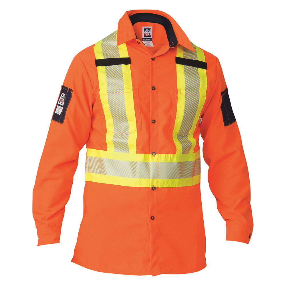 BIG BILL Unisex Hi-Vis L/S Ripstop Work Shirt with dual Chest Pocket - 144HVP