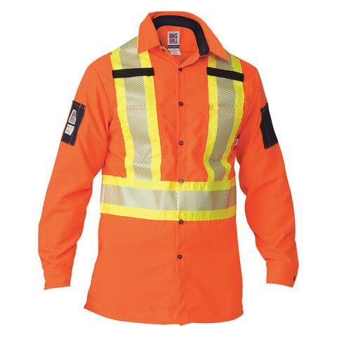 BIGBILL Unisex Hi-Vis L/S Ripstop Work Shirt with dual Chest Pocket - 144HVP