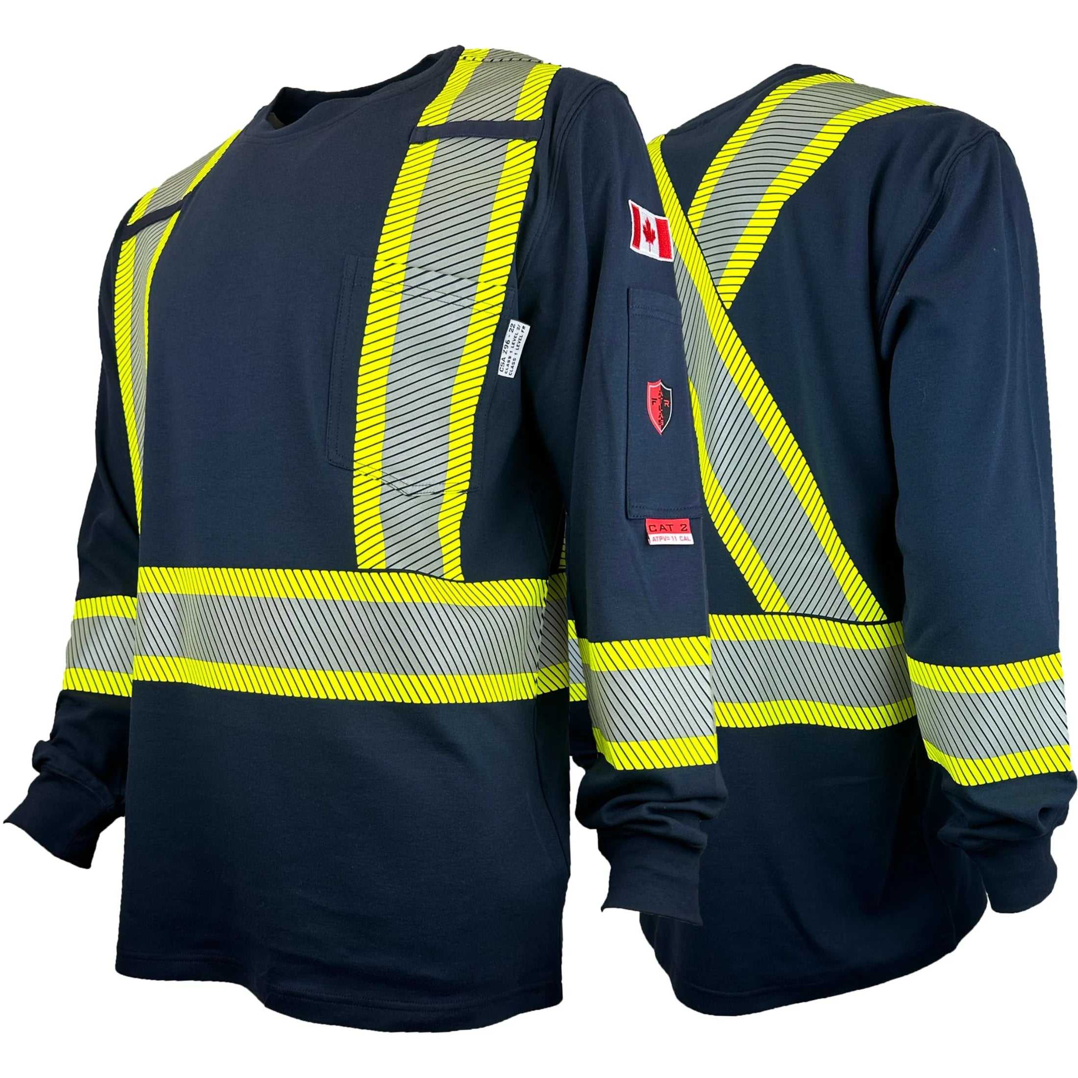 Atlas Guardian® 4" Hi-Vis Striped FR / AR Long Sleeve T-Shirt