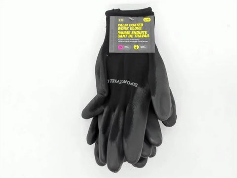 FORCEFIELD Work Gloves Palm Coated Black 2PK - 076-134