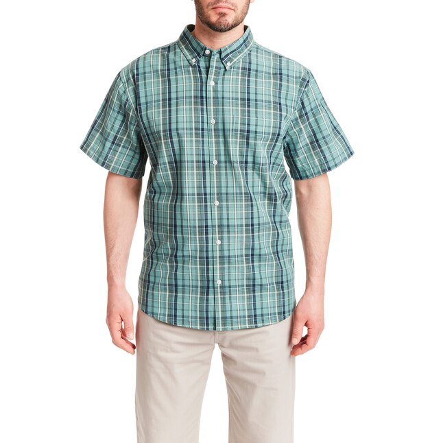 SMITH'S Men's Woven Short Sleeve Checked Work Shirt - S3153