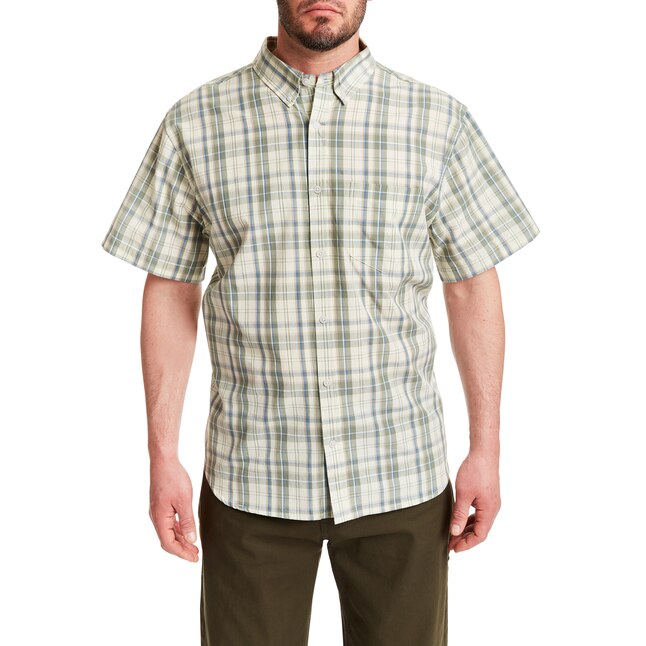SMITH'S Men's Woven Short Sleeve Checked Work Shirt - S3153
