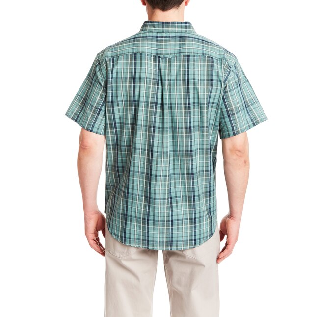 SMITH'S Men's Woven Short Sleeve Checked Work Shirt - S3153