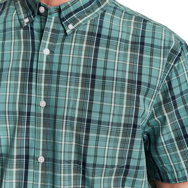SMITH'S Men's Woven Short Sleeve Checked Work Shirt - S3153