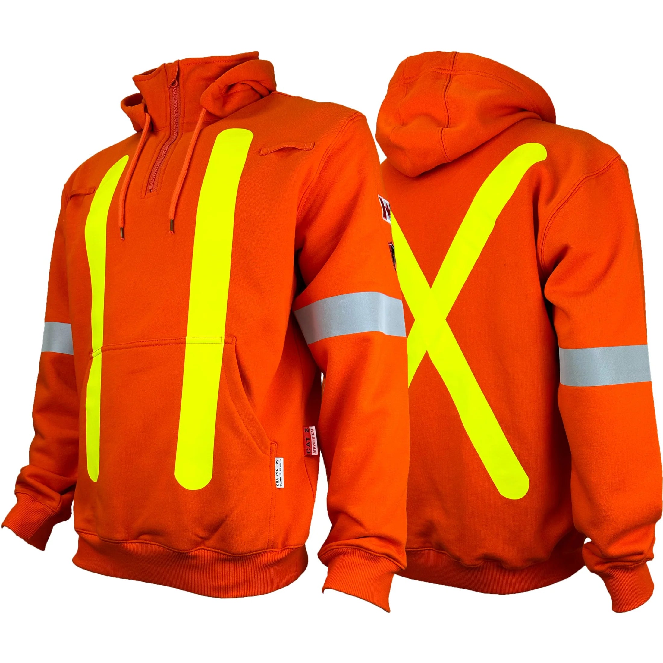 Atlas Guardian® Hi-Vis FR/AR OHSA Quarter Zip Pullover Hoodie